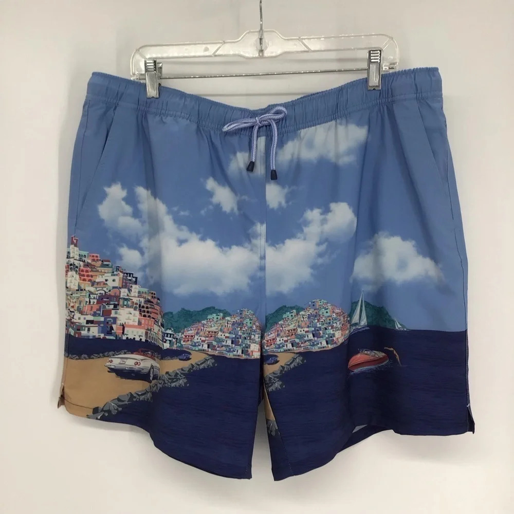 Peter Millar NWOT Men’s Rain showers Road To Riviera Beach Swim Trunks Size XL